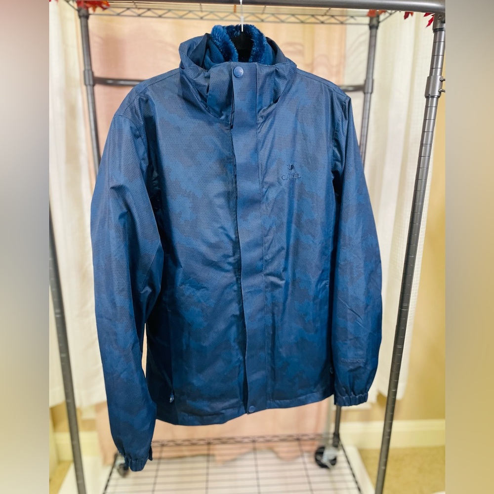 Camel Men's 3-in-1 Outdoor Jacket Blue Camouflage Size S